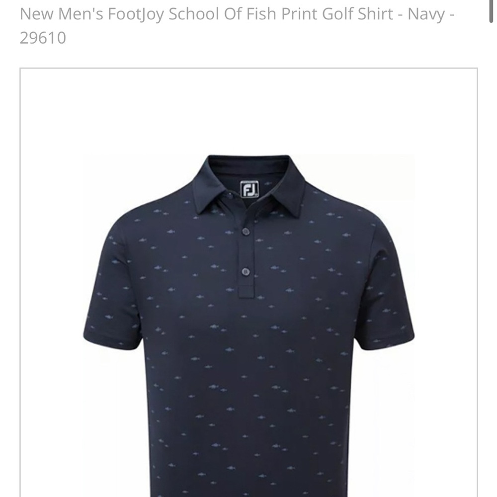 FootJoy Navy Patterned Polo Shirt